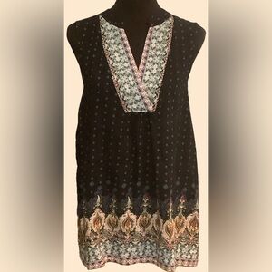 Suzanne Betro Black Sleeveless Boxy Tunic